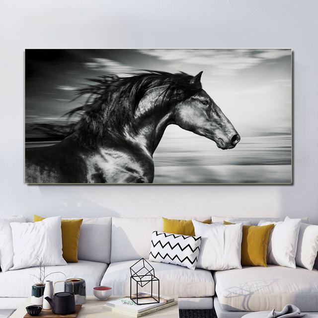 Modern Galloping Horses Landscape Canvas Painting Posters and Prints Wall Art Picture for Living Office Room Bedroom Home Decorating