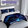 3PC Custom Name Sword Grim Reaper Bedding Set Printed Bedding Set Duvet Cover Closure Includes 1 Duvet Cover & 2 Pillowcases for All Seasons Bedroom