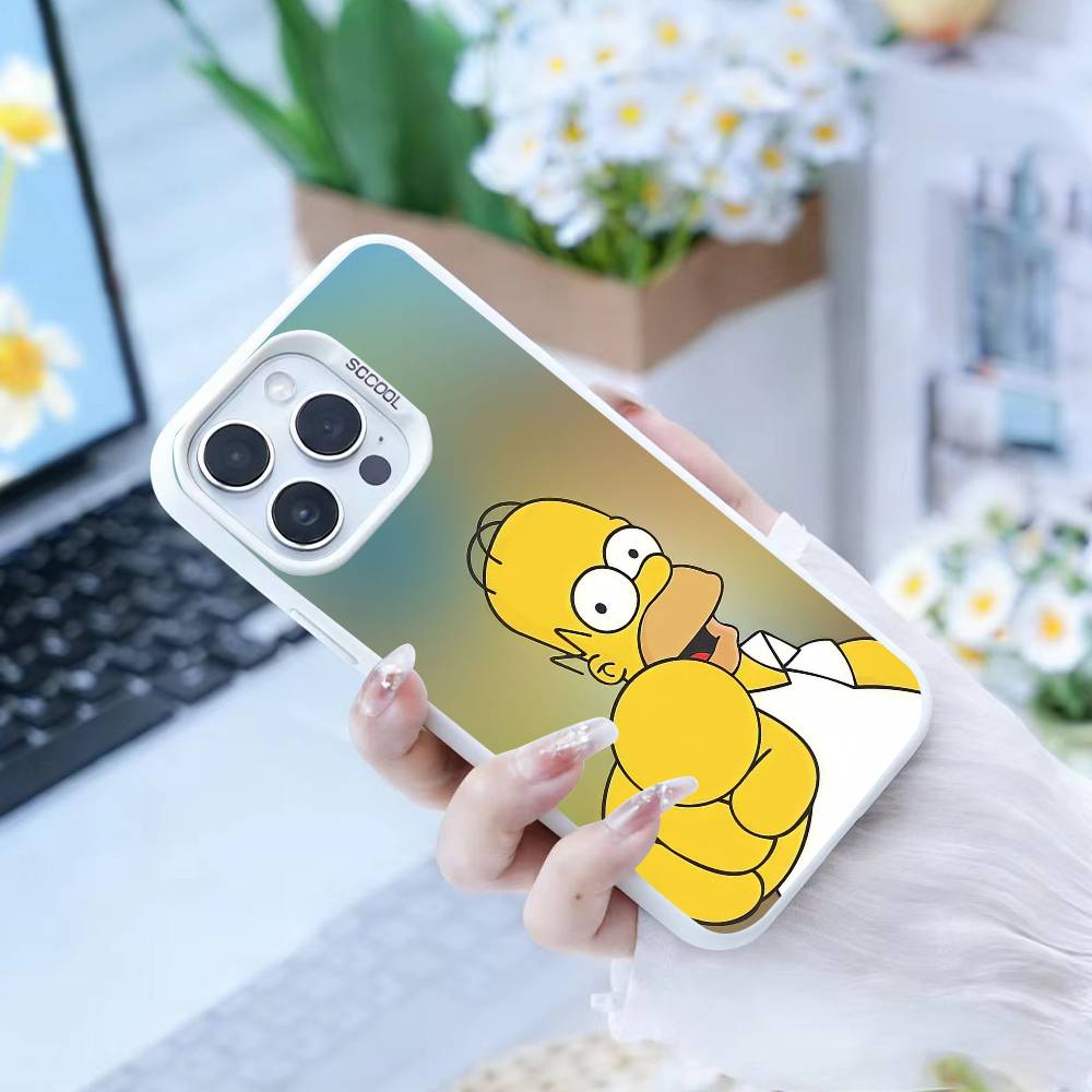 Чехол для телефона Anime T-The S-Simpsons-s для iPhone 16,15,14,13,12,17,Pro,MAX белый Матовый Ударопрочный Чехол