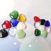 Love Heart Shaped Pendant Crystal Glass Peach Heart Loose Beads Charm for DIY Jewelry Necklace Earrings Making