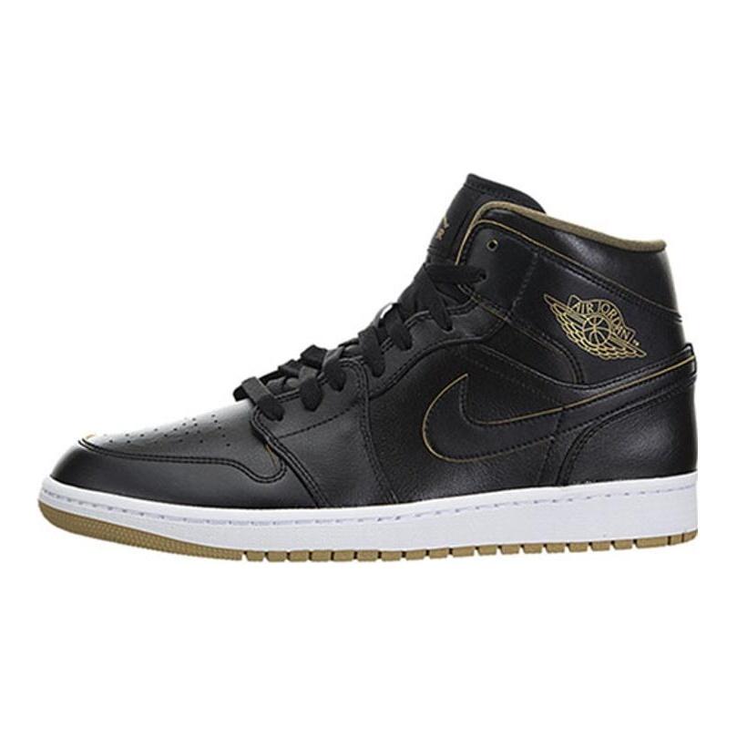 Jordan 1 Ретро Мид Черный Металлик Золотой 554724-042