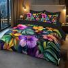 2/3pcs Bedding Set Floral and Leaf Design Pattern Brushed Digital Print Duvet Cover Set Soft Comfortable