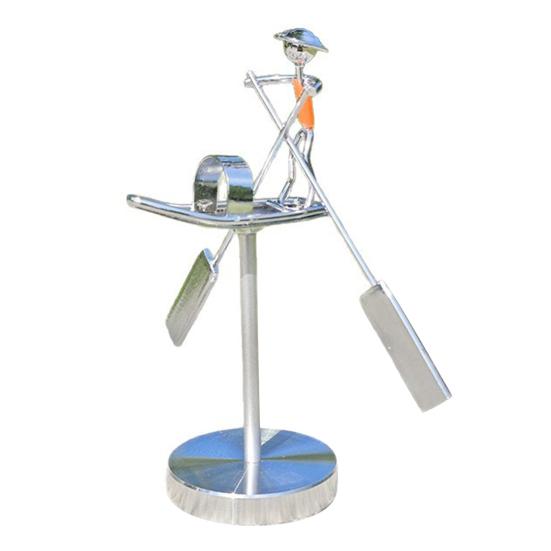 Фигурка Балансирующий Рыбак Кинетическая Скульптура Металлическая Балансирующая Скульптура Рыбака для Декора Дома и Рабочего Места Игрушка для Снятия Стресса