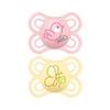 Sucettes-MAM Sucette Perfect - 2-6 Mois - Silicone - X2 (Modèle : Hérisson et Lion)