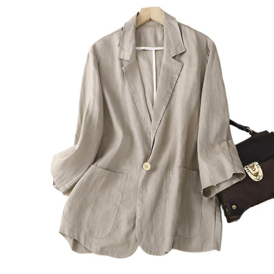 Весенне-осенняя женская тонкая куртка, однотонные пиджаки, винтажные костюмы, топ, повседневный пиджак, костюм для женского пальто