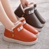 Зимняя мода, однотонная хлопковая обувь, водонепроницаемые нескользящие прочные короткие сапоги с мягкой подошвой, женские флисовые теплые ботинки, мужская хлопковая обувь, обувь для пар