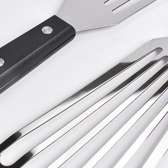 Лопатка для жарки рыбы, лопатка для блинов, кухонная лопатка из нержавеющей стали с нескользящей ручкой