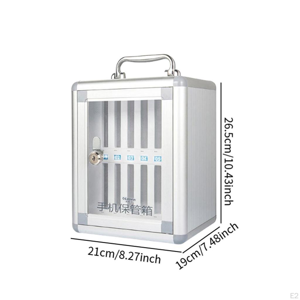 Cell Device Locker, Wall-Mounted Security Box with Handle, Portable Storage Solution for Classroom