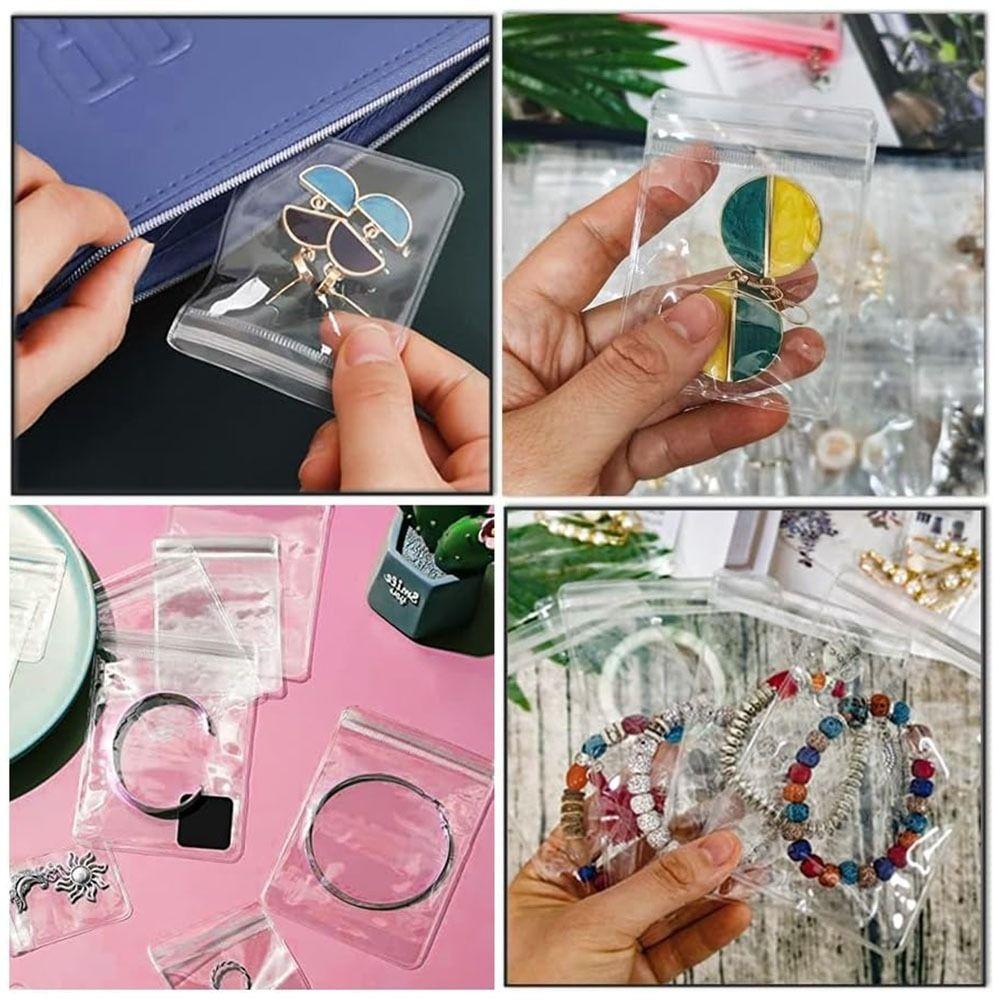 Dust-proof Clear PVC Jewelry Organizer Sealed Earring Holder Necklace Ring Packing Bag Travel