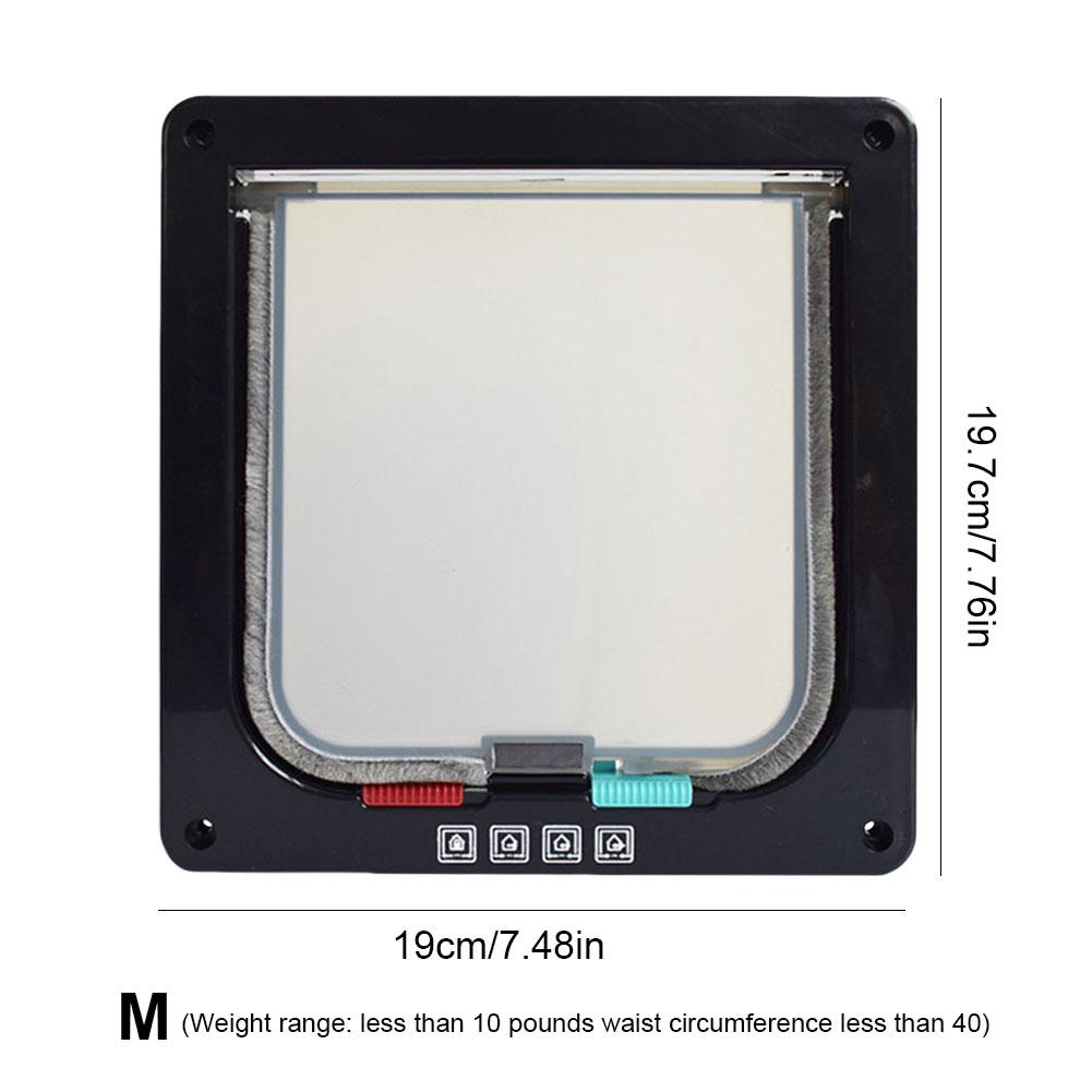 Cat Flap Door With 4 Way Lock Security Flap Door Small Pet Supplies Cat Puppy Safety Gate For Dog Cat Kitten Dog Cat Flap Door