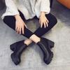 New Fashion Low-tube High-heeled Women's Short Boots Round Toe Wear-resistant Waterproof Platform Elastic Ankle Boots