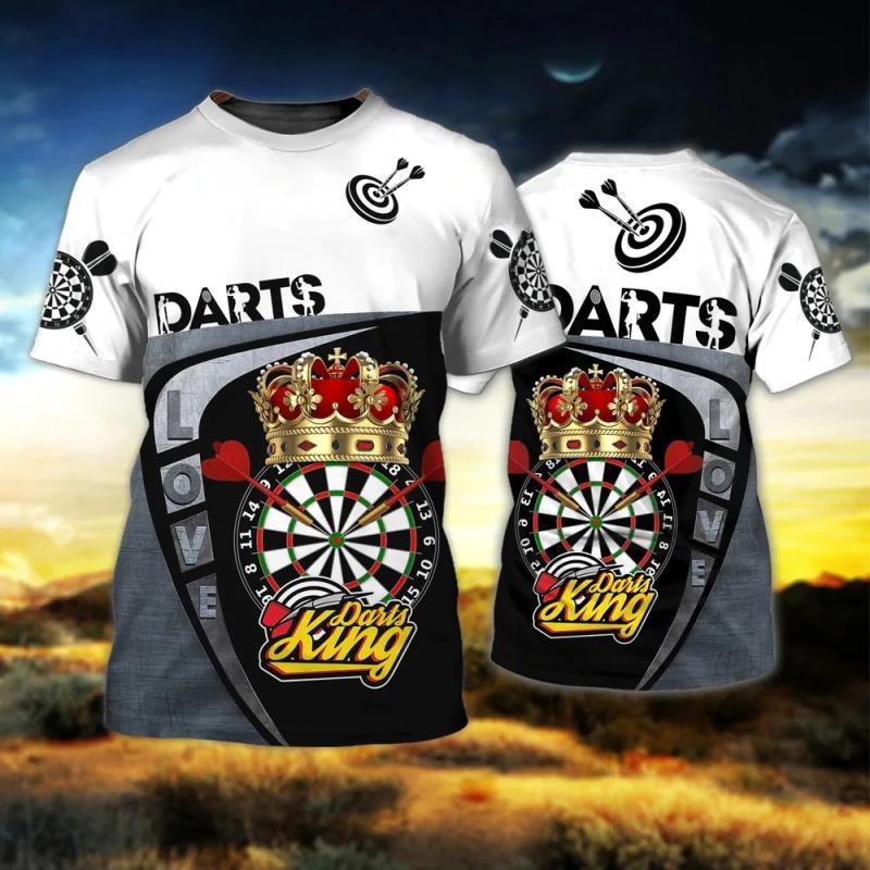 Disc Darts Sports T-shirt Men's Clothing Round Neck Short Sleeves T Shirts 3D Printed Cool Graphics Outdoor Casual Fashion Tees