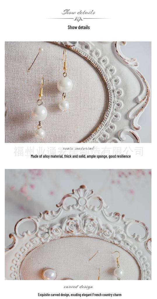 Mini Retro Jewelry Rack: Soft American-Style Vanity for Earrings and Nail Art