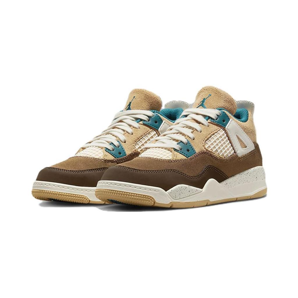 Air Jordan 4 Retro PS Cacao Wow Kids Sneakers Brown Geode-Teal Ale-Brown FB2213-200