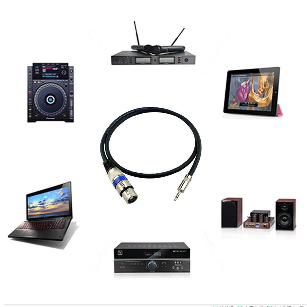 Кабель XLR, Микрофонный кабель, Кабель-переходник Canon, 3,5 мм стерео (мужчина) к XLR-разъему (женский) Аудиокабель для наушников, 3-контактный удлинительный кабель с разъемом XLR