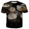 Летняя мужская футболка с электронным барабаном и музыкальным 3D-принтом в стиле рок-музыки, хип-хоп, повседневные топы с коротким рукавом