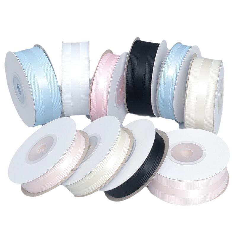 Элегантная однотонная атласная лента с ребристым краем для выпечки, торта, подарка на праздник, цветочного букета, упаковки, декоративная лента для галстуков, украшения дома