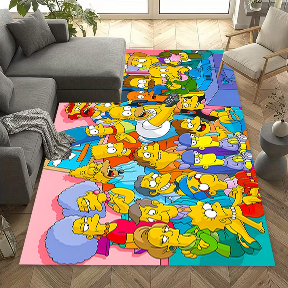 Simpsons Gta Mashup Cover Floor Mat Design for Dining Room Bedrooms Game Room Outdoor Anti-slip Rug Anime Office Decor Birthday/Christmas Gift
