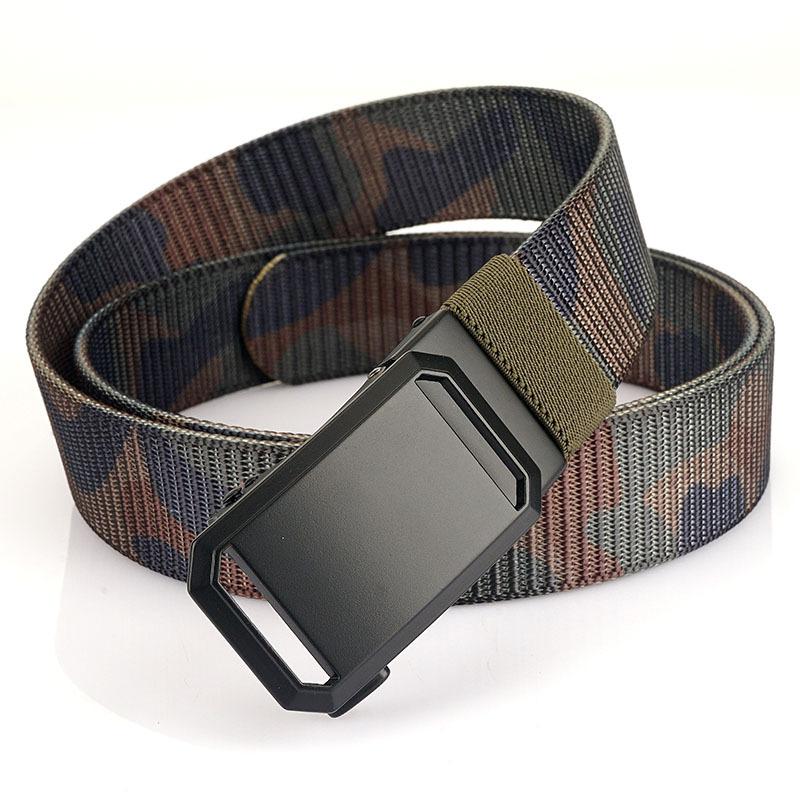 Новый мужской ремень для поездок на работу с автоматической пряжкой из нейлона, универсальный двухслойный толстый ремень для отдыха на природе