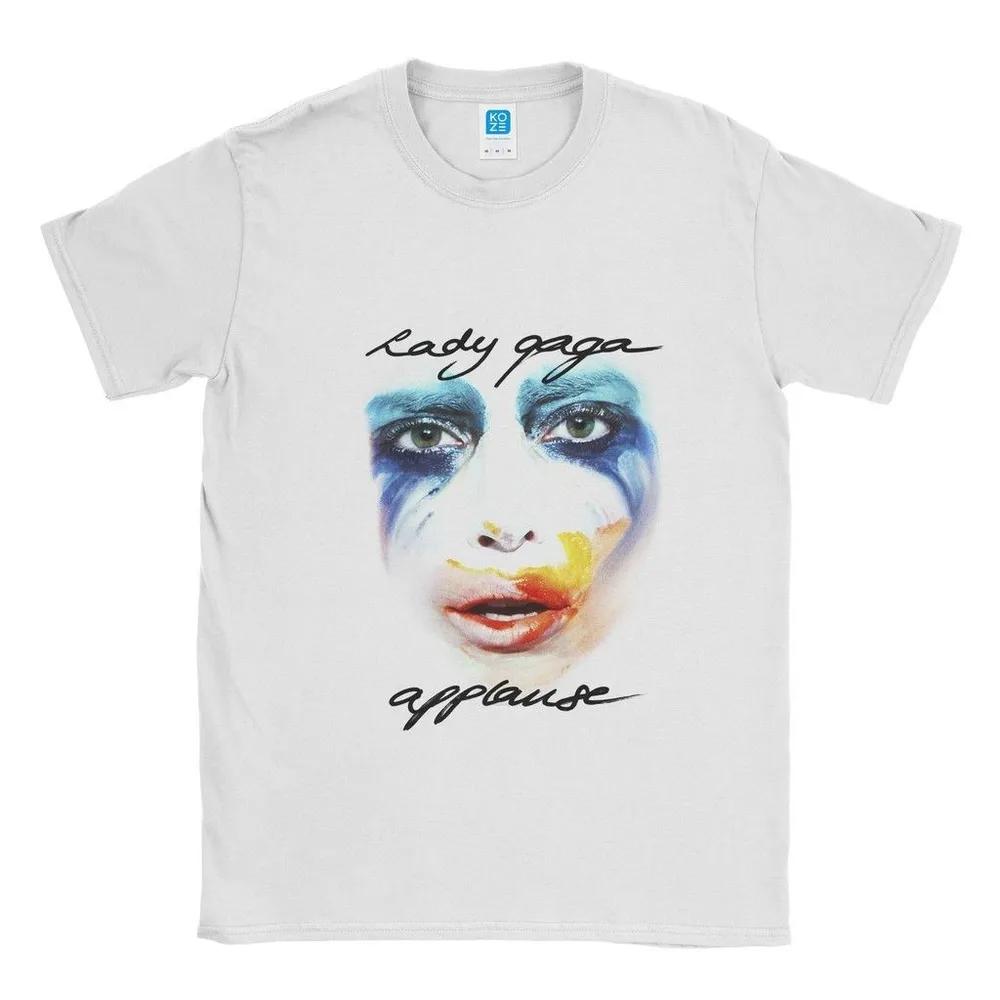 Унисекс хлопковая футболка с коротким рукавом и круглым вырезом Lady Gaga Applause