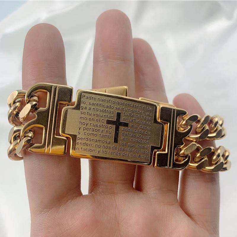 Браслет Кубинская цепь из нержавеющей стали для мужчин, Доступен в золотом, серебряном и черном цветах, Модные хип-хоп высококачественные ювелирные изделия, подарки