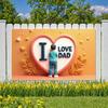 Декоративный галстук Украшение для дома Сентиментальный дизайн Надпись "Люблю папу" Оранжевый фон Высокое качество Баннер для празднования папы