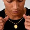 Золотые necklaces с крестом для мужчин, Нержавеющая сталь, Овальный кулон-крест, Новый панк-религиозный ошейник, Подарки
