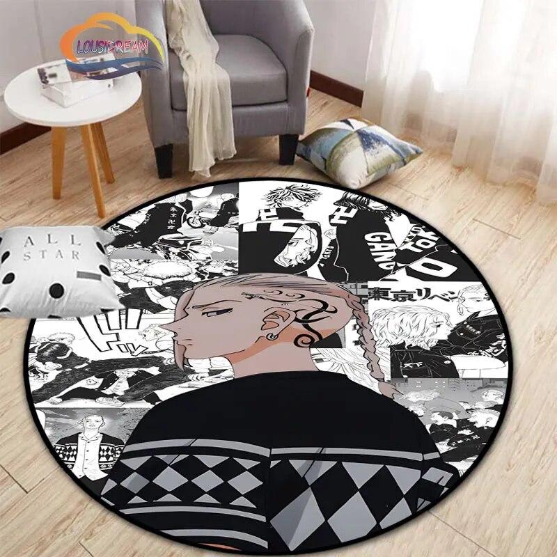 Аниме Токио Мстители круглый ковер мультфильм коврик для гостиной кухни столовой детские коврики коврик для йоги
