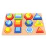 Wooden Geometrical Shape Sorting Block Children Shape Matching Block Puzzles Board Educational Toy
