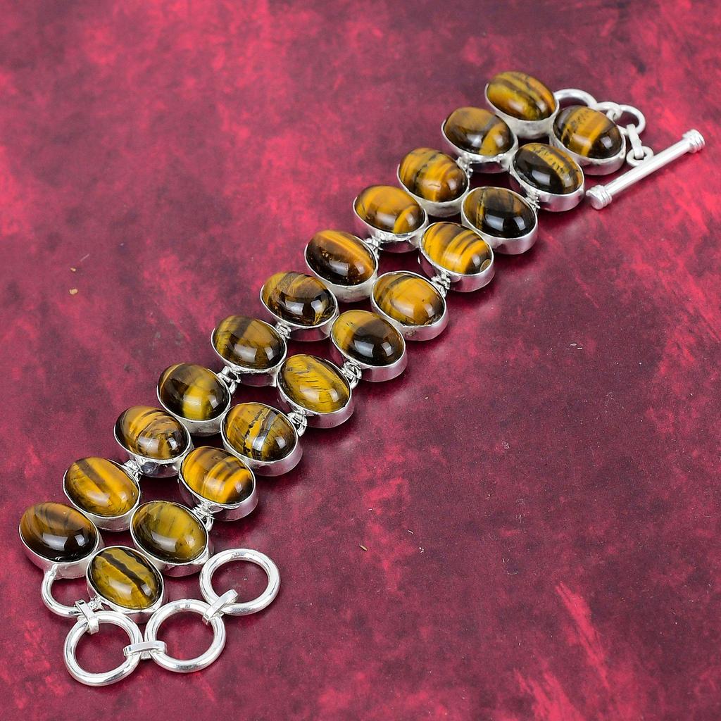 Браслет из стерлингового серебра 925 пробы с тигровым глазом, регулируемый, ювелирные изделия ручной работы с драгоценными камнями, подарок маме, антикварные ювелирные изделия