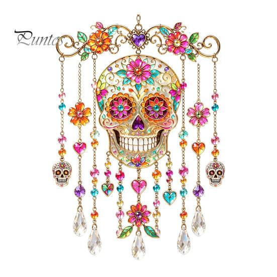 Причудливая летучая мышь и черный кот Декор Хэллоуин Акриловый подвесной колокольчик, Кристальный ловчий солнца Подвесные украшения, Декоративные колокольчики Наружное окно