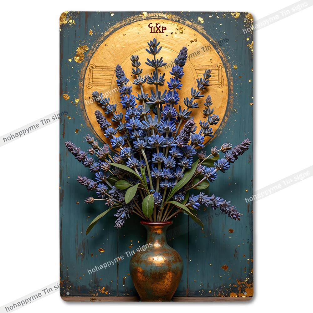 Retro Floral Metal Tin Signs Home Decor Wall Art Garden Farmhouse Country Kitchen Bathroom Living Room