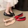 Модные туфли-лодочки с квадратным носком и неглубоким вырезом, новинка осени 2025 года, кожаные женские темпераментные балетки, повседневные однотонные слипоны, мокасины