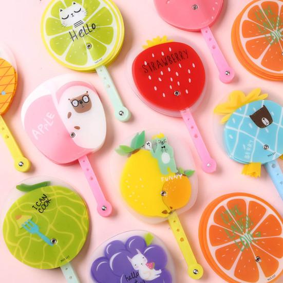 2Pcs Folding Fan Cartoon Fruit Folding Pattern Handheld Fan Lightweight Summer Cooling Fan for Children Gift