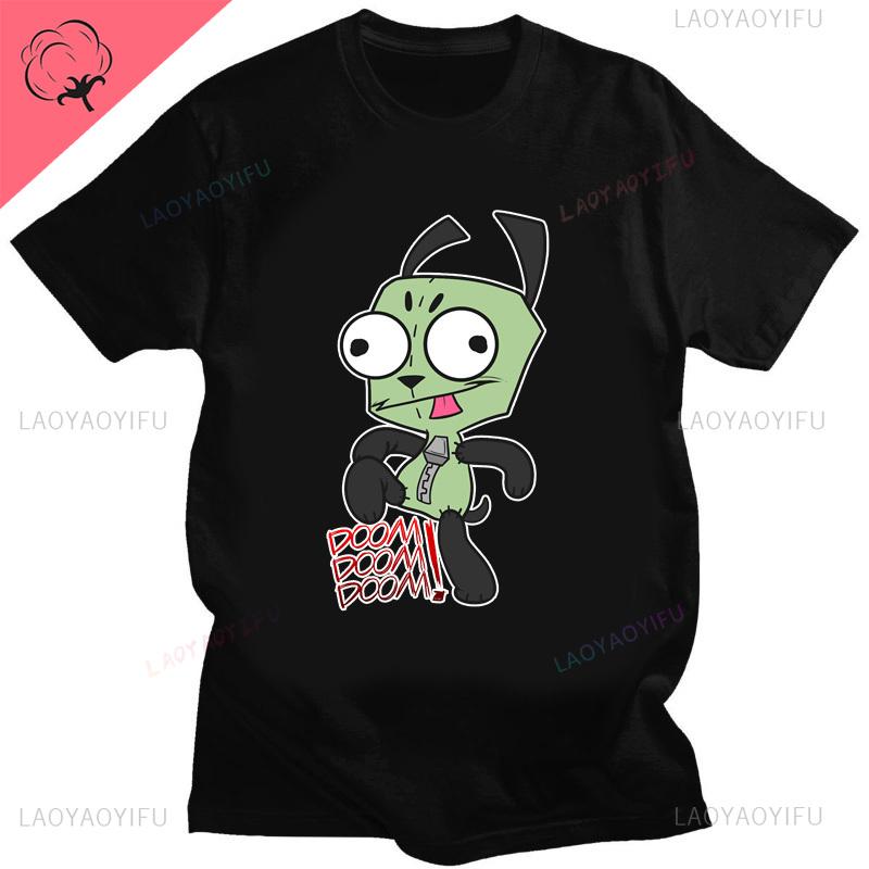 Kawaii Invader Zim Invader Gir Graphic T Shirt Zim Image Cartoon T Shirt Unisex Women Retro Tee Shirt Fashion Shirt Streetwear Tops