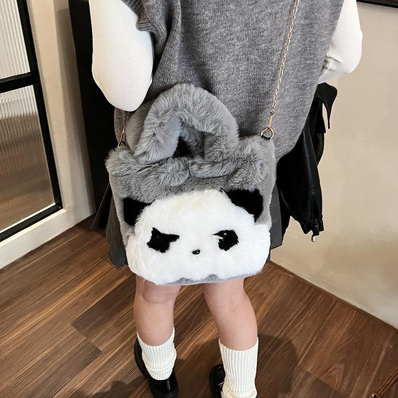 Cute Cartoon Big White Goose Bag Women's 2025 New Plush Handbag Chain Shoulder Bag Trendy Fluffy Tote Bag