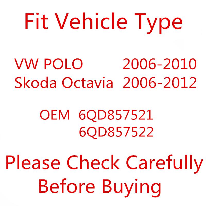 Side Mirror Glass For Volkswagen Polo 2006-2010 Skoda Octavia 2006-2012 With Heating Rearview Mirror Lens Automotive Accessories