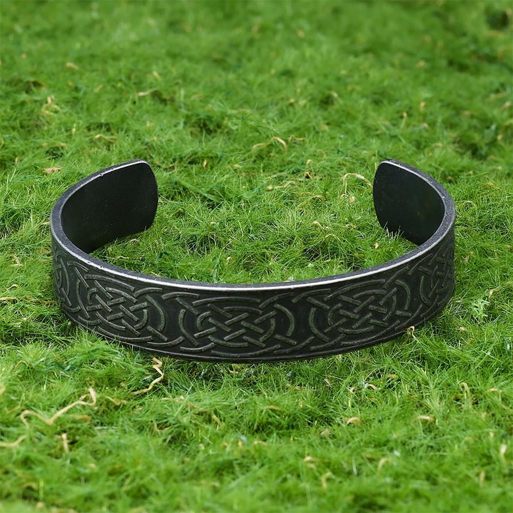 Браслет с рунами викингов и кельтским узором из нержавеющей стали - Ретро и модное украшение