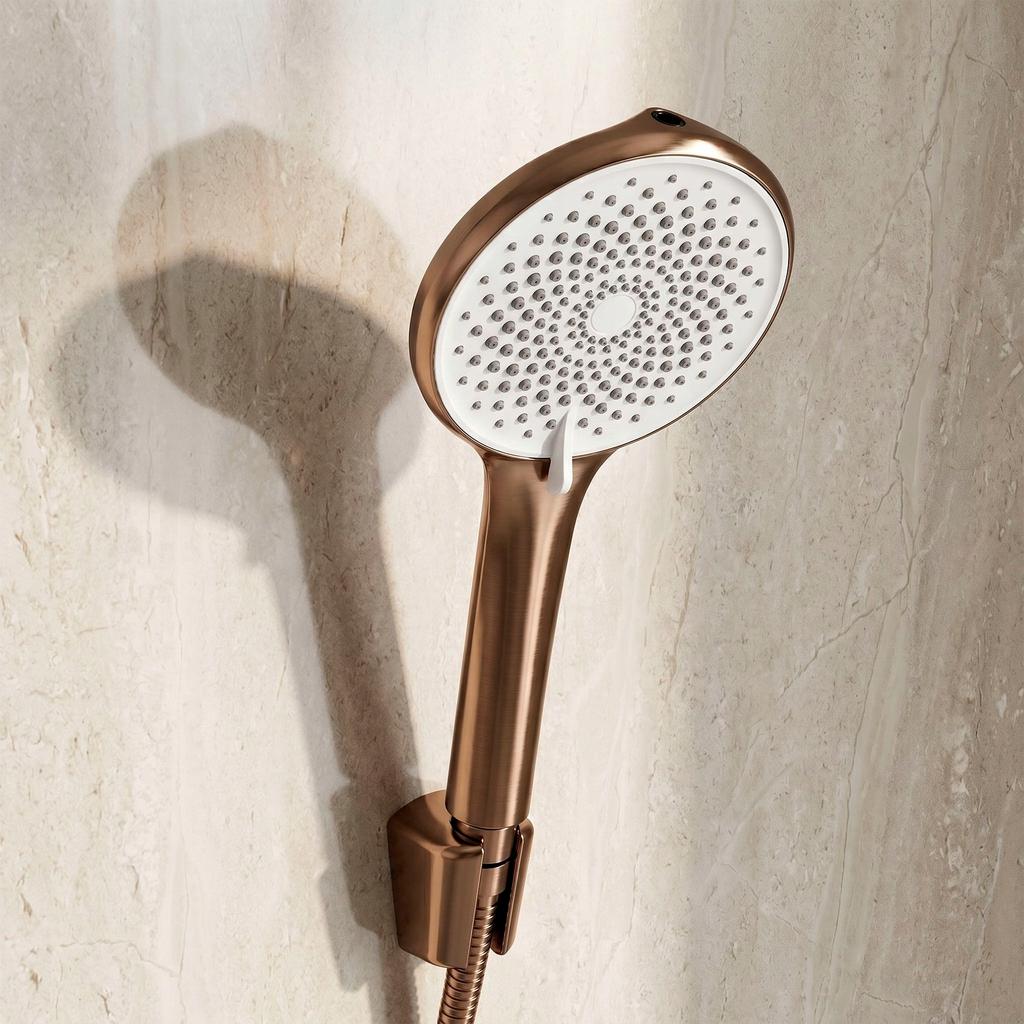 Brushed Copper Single Handle Wall Mounted Shower Faucet Ontario Side
