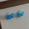 Fresh and dreamy flower handmade beaded stud earrings fashionable exquisite elegant atmosphere sweet summer atmosphere niche earrings