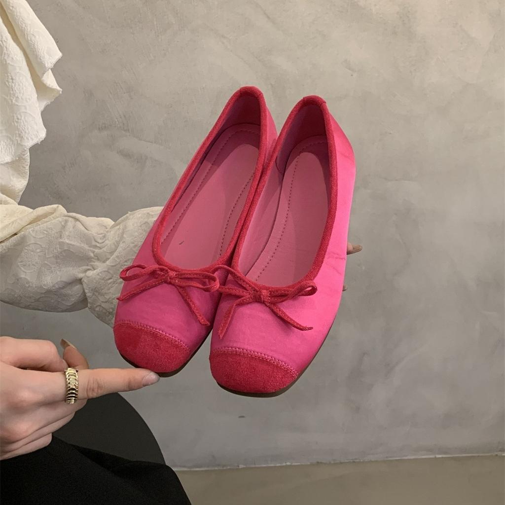 Туфли женские с круглым носком и неглубоким горлом, новые весенние и осенние, мягкие кожаные балетки, сказочный ветер, нежные педали, мягкие плоские шапочки, женские туфли
