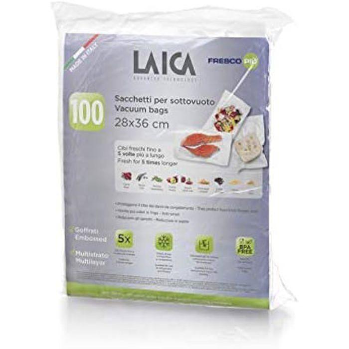 VT3512 Laica FrescoPiù Набор из 100 вакуумных пакетов для продуктов, 28 x 36 см, подходят для морозильной камеры, холодильника и низкотемпературной