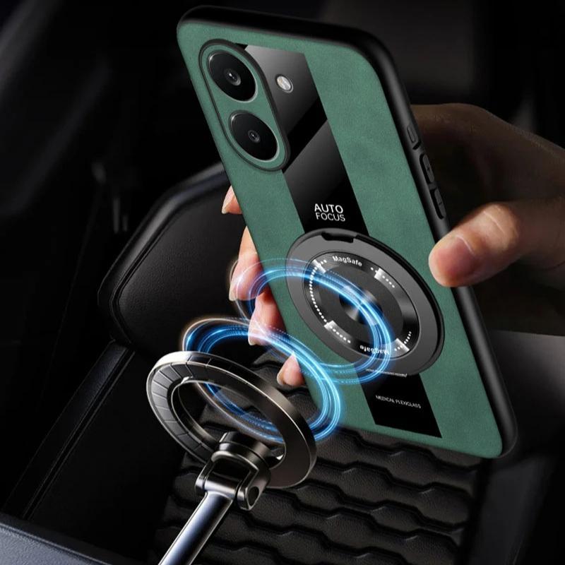 Роскошный деловой чехол из ПУ кожи для Xiaomi POCO X8 Pro Max X7 F8 Ultra F7 Note 15 Pro Plus, с магнитным держателем, противоударная задняя крышка