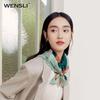 WENSLI Lively Garden Маленький квадратный шарф из 100% шелка тутового шелкопряда