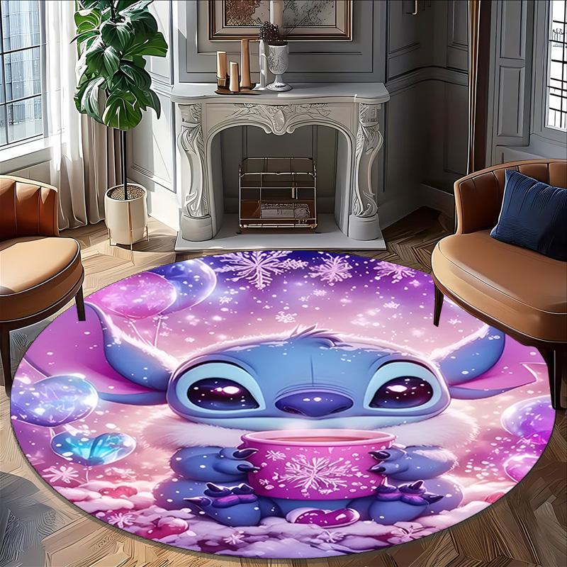 1pc S-Stitch19 Carpet, Round Rug, Comfortable, Suitable for Entryways, Living Rooms, Office, And Bedrooms, Christmas Decoration