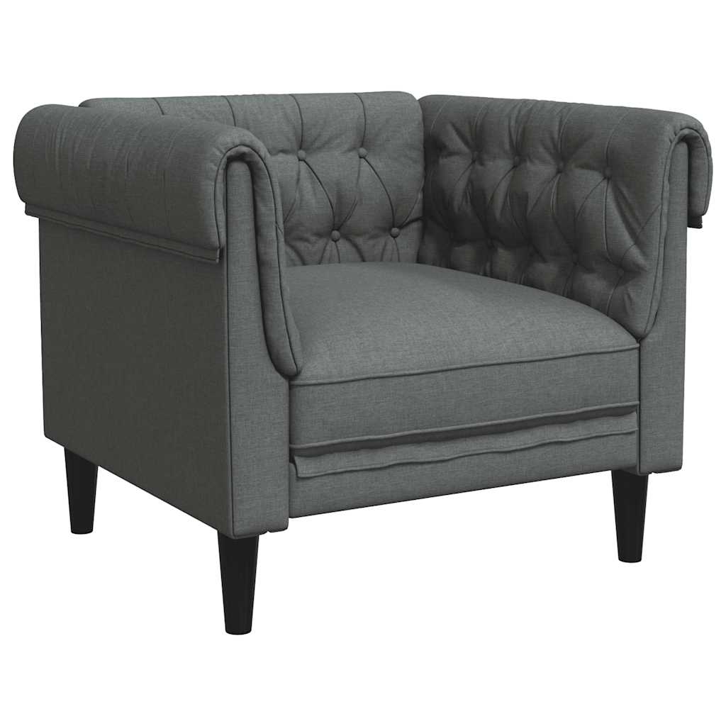 Chesterfield Armchair Dark Grey Fabric