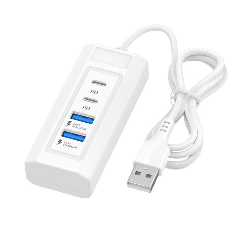 USB-C удлинительный хаб: 4-портовый USB, передача данных, кабель с быстрой зарядкой PD