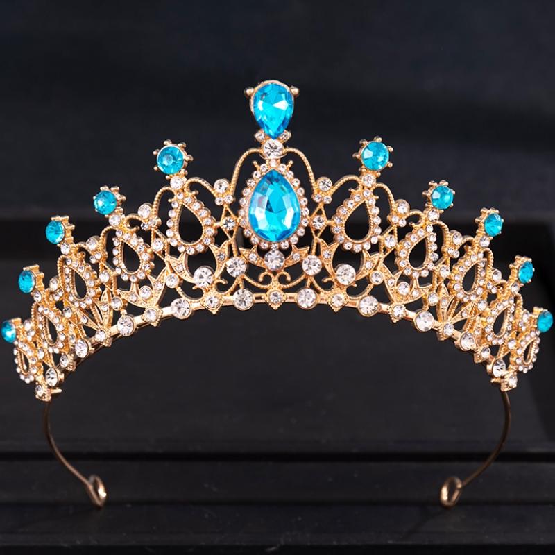 Baroque Vintage Princess Queen Bridal Crown Headwear Crystal Tiara For Women Wedding Crown Hair Dress Accessories Jewelry Crown