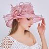 New European and American women's hats, bow mesh gauze hats, spring and summer travel beach visors, big edge sun hats