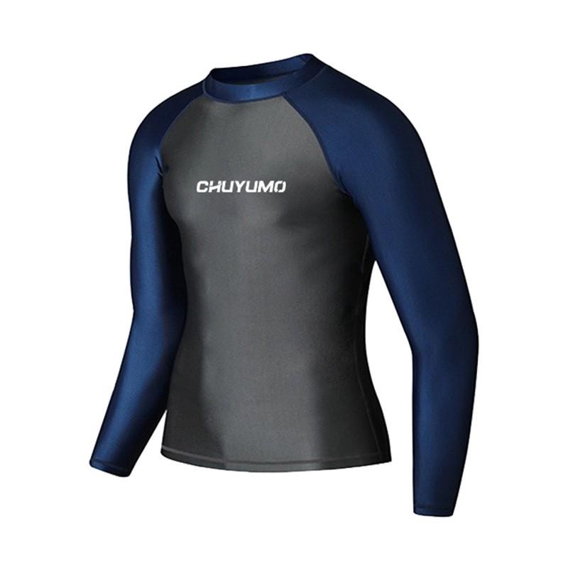 Mens UV Protection Long Sleeve Rash Guard Snorkeling Diving Surfing Swimming Outdoor Water Sports